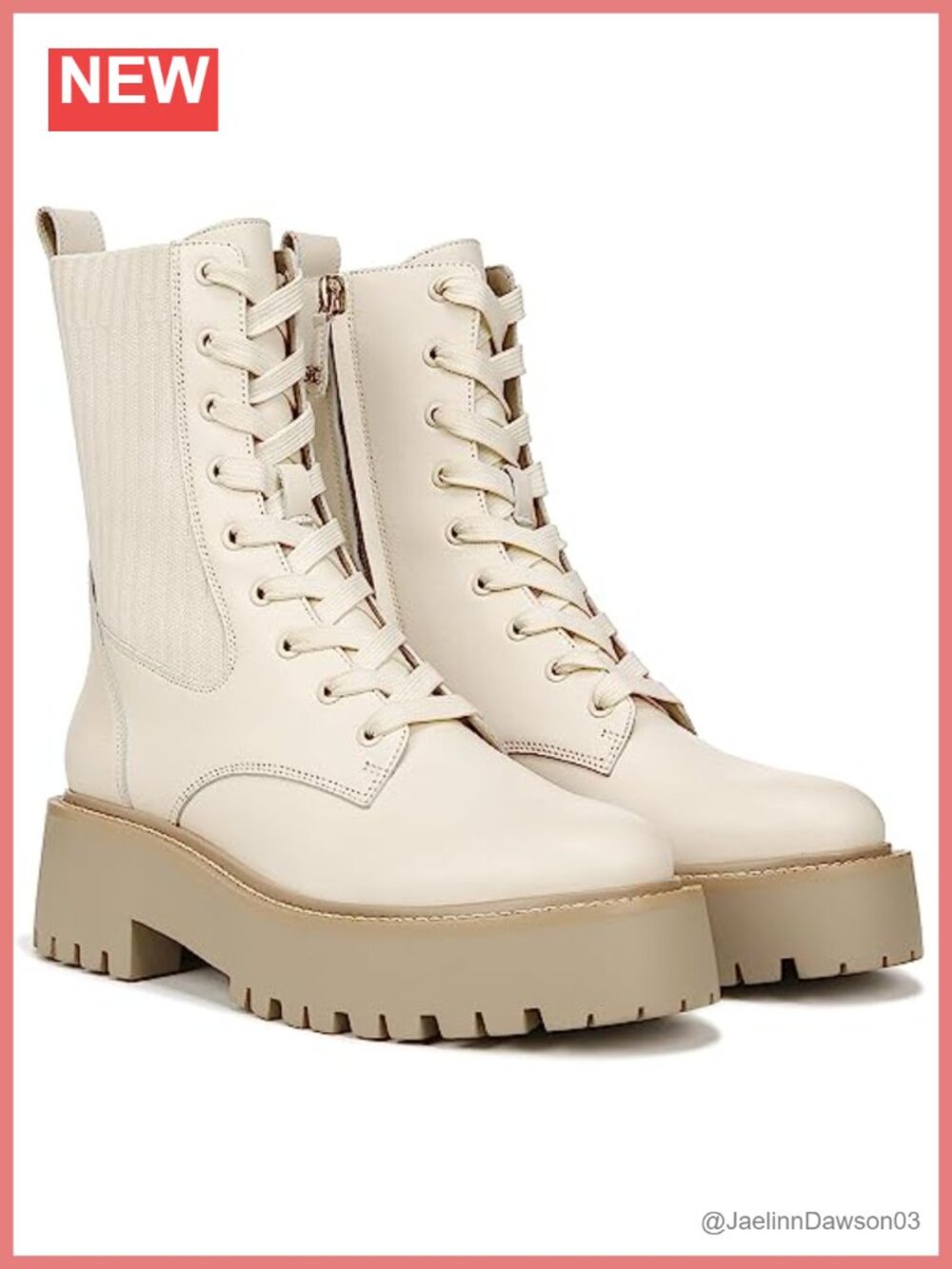 Sam Edelman Evina Ankle Boot Leather Combat Bootie Round Toe Lace Up